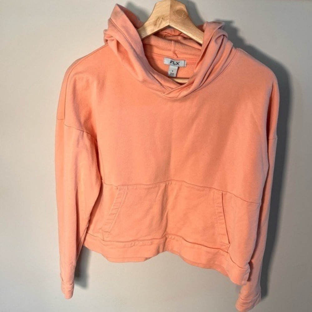 FLX Kohls Womens Peach Pink‎ Cropped Hoodie Pullover Size S RN73277